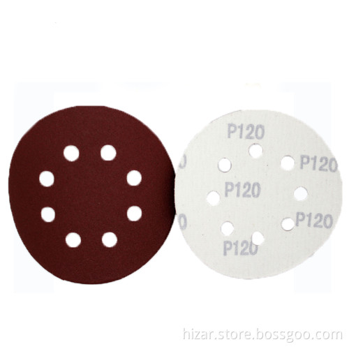 Hizar Red 8 Holes 5 Inch 120 Grit Sand Paper Disc